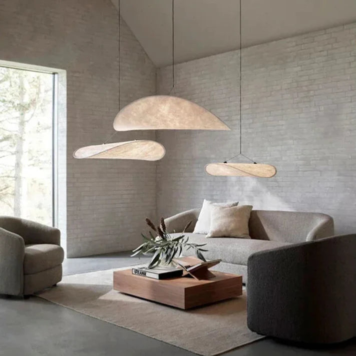 Japanese Silk Chip Chandelier