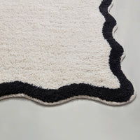 Kos Scalloped Bath Mat - Black