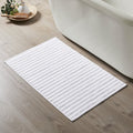 Monaco Ribbed Cotton Bath Mat - White