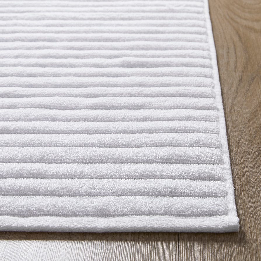 Monaco Ribbed Cotton Bath Mat - White
