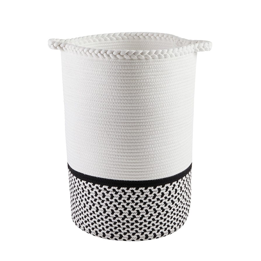 Plait Rope Storage Basket - Off White/Black