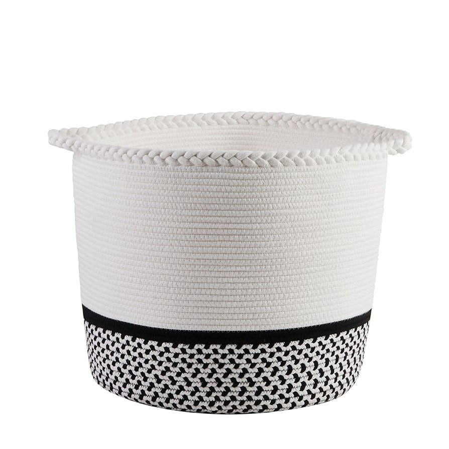 Plait Rope Storage Basket - Off White/Black