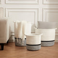 Plait Rope Storage Basket - Off White/Black